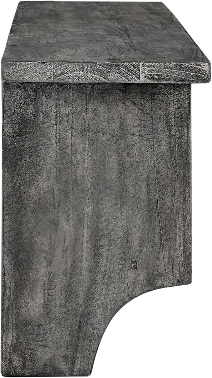 Alaterre Furniture Pomona Entryway Organizer – Rustic Industrial 48-Inch Wall-Mounted Coat Rack with 6 Double Hooks & 4 Open Cubbies – Solid Wood Mudroom Storage for Apartment or Hallway (Slate Grey)