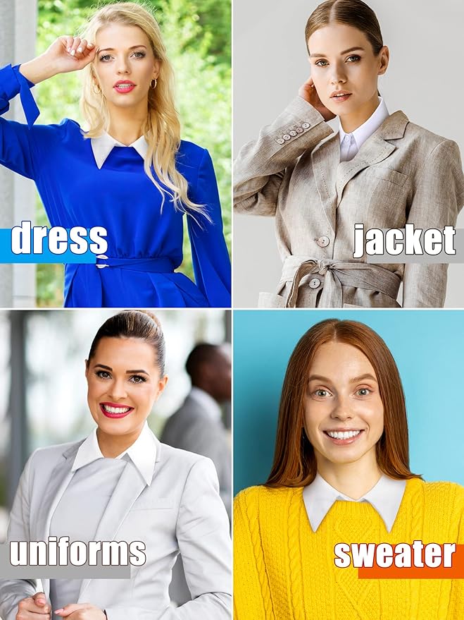 Tatuo 2 Pieces Fake Collar Detachable Collar for Women Shirts Dickey Half False Blouse Dickey