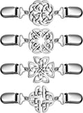 Jetec 4 Pieces Vintage Sweater Shawl Clips Retro Cardigan Collar Dress Shirt Brooch Clips for Women Wearing, 4 Styles