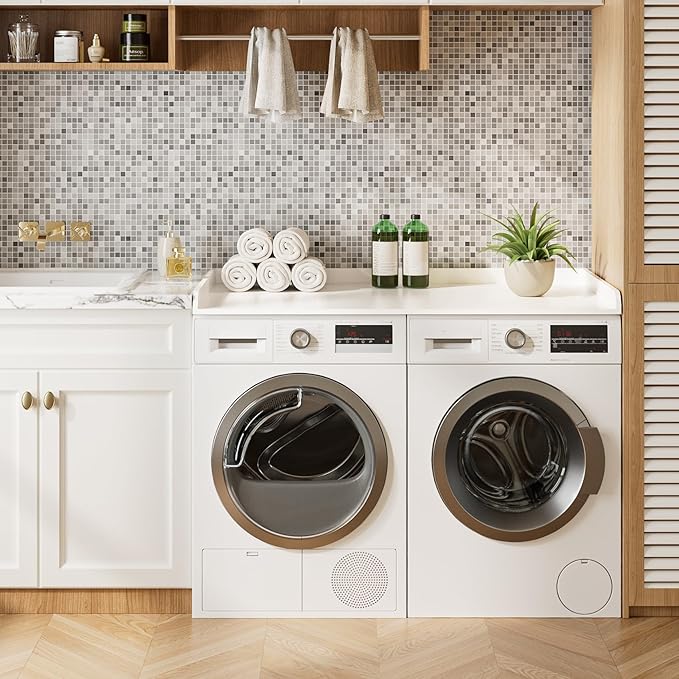 Washer Dryer Countertop, Laundry Room Organization and Storage, 27.6" x 54" Wood Laundry Countertop for Washer and Dryer, White