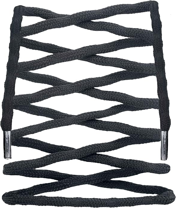 Premium Round Wave Shape Non Slip Heavy Duty Shoe Laces for Hiking Shoes, Boots and Sneakers