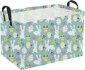 Sanjiaofeng Rectangular Easter Basket Eggs Storage Bins,Cute Storage Basket with Handles.Clothers,Books,Kid's Gifts Bins. (Bule eggs)