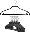 Mawa by Reston Lloyd Silhouette Series Non-Slip Space Saving Clothes Hanger with Bar & Hook for Pants and Skirts, Style 41/FRS, Set of 12, Black