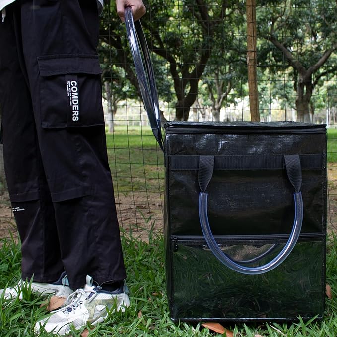 Reusable Grocery Bag on Wheels, (Medium, Black) Shopping Bags with Wheels and Handle, Folding Rolling Tote, Zipper Cover, Carries Up to 46 LBS, for Laundry, Picnic