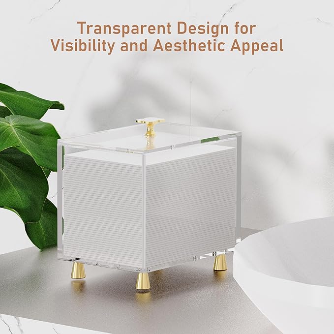 Disposable Facial Towel Holder Acrylic Storage Box Compatible with Clean Skin Club Clean Towel XL，Acrylic Face Towels Holder for Face Towelettes Bathroom Counter Storage, Organizer (Only box)