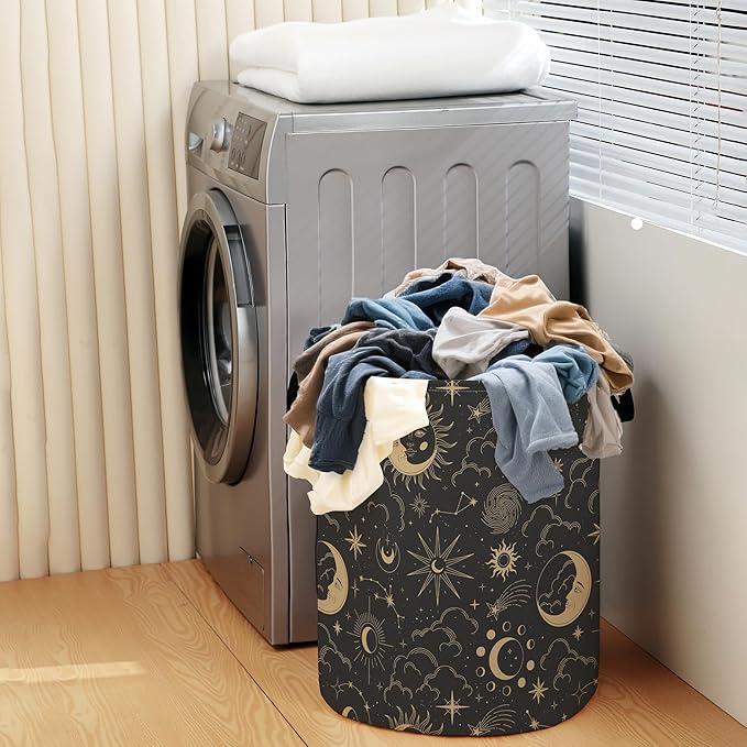 Laundry Hamper for Bedroom,Dirty Clothes Basket,Laundry Basket with Handles,Kids Girls Room Canvas Hamper Bag,Blankets,Towel,Toy Storage Organizer