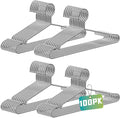 Wire Hangers 100 Pack, Heavy Duty, Space Saving, Stainless Steel, Silver, 16.5inches Closet Hangers for Hanging Coats, Suits, Jackets, Shirts,T-Shirt