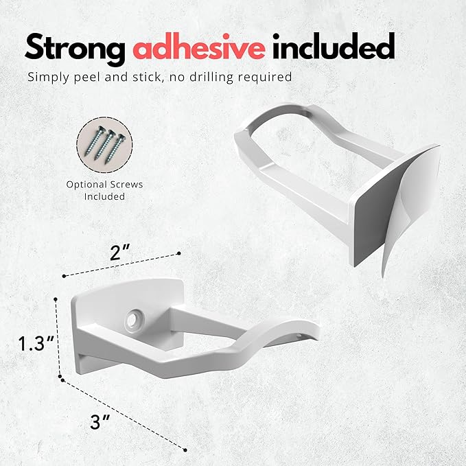 Modern JP Adhesive Cowboy Hat Hooks for Wall (20-Pack) – 3-Inch Wall Mount for Secure Hold, Wide Brim Hat Organizer, Western Room Decor – White