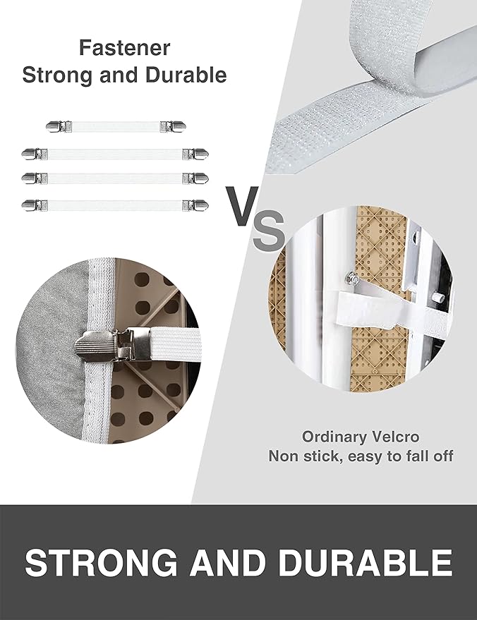 Ironing Board Cover and Pad 15"x54" Extra Thick Natural Cotton, Scorch and Stain Resistant Padding, Standard Size Iron Board Cover with Fasteners Heavy Duty Elastic Edge, Heatproof