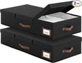 GRANNY SAYS 2 Pack Under Bed Storage, Underbed Organizer with Flid-Top Lid for Bedroom, Black Clothing Storage Bins for Blankets, Clothes, Shoes