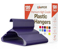 Purple Plastic Hangers 120 Pack– Heavy-Duty Plastic Hangers Slim and Space-Saving, Durable and Lightweight with Non-Slip Shoulder Notches for Slip Dresses, Suits, Jackets & Camisoles