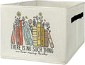 Book Lovers Gifts Storage Bins & Boxes with Handles, Bookish Gifts Foldable Basket for Organizing, Reader Gift Collapsible Storage Basket for Kids Bedroom Room Bathroom Clothes Toys Books