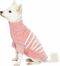 Blueberry Pet Cozy Soft Chenille Classy Striped Dog Sweater in Dusty Rose, Back Length 18", Pink Clothes for Dogs