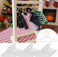 Jenaai 50 Pcs Doll Clothes Hanger 2.56 in Metal White Doll Outfit Hanger Mini Clothes Hangers for Wardrobe, Dresses, Skirts, and Accessories
