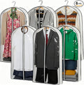 Hanging Clothes Storage with 4" Gusseted Garment Covers (Set of 6) - Clear Suit, Dress, Sweater, Shirt Protectors - 24"x 40"x 4" / 6 Pack