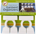 Simple Division Garment Organizers - Sort, Put Away, and Find Clothes Easily - 12 White Closet Organizers - Includes 60 Bilingual Sorting Labels