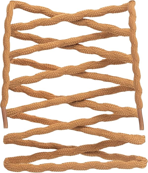 Premium Round Wave Shape Non Slip Heavy Duty Shoe Laces for Hiking Shoes, Boots and Sneakers