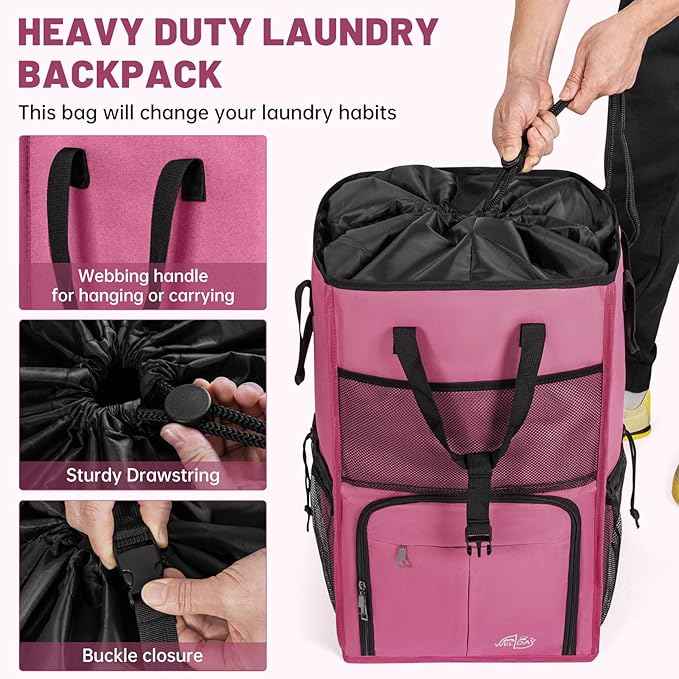 Laundry Backpack Bag（Only Bag), Extra Large 2 in 1 Laundry Hamper Basket with Shoulder Straps, Freestanding Laundry Bag for College Dorm, Laundromat, Apartment