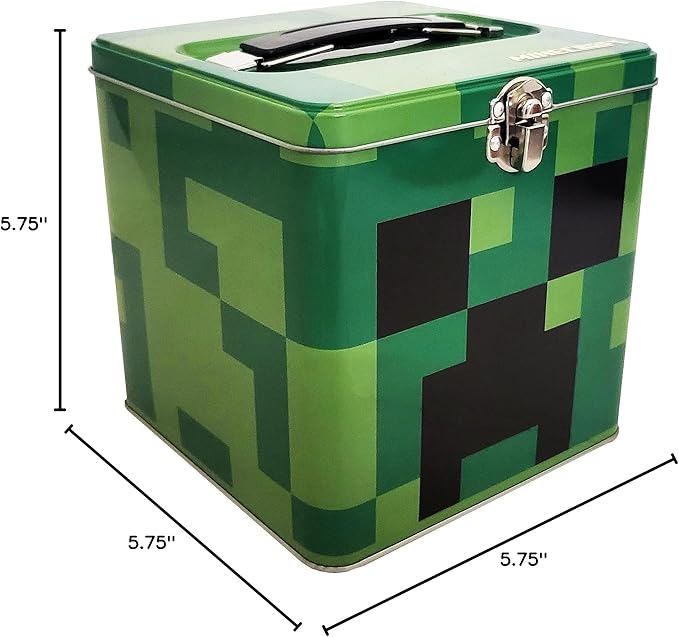 The Tin Box Company Minecraft XL Storage Tin with Handle, Minecraft