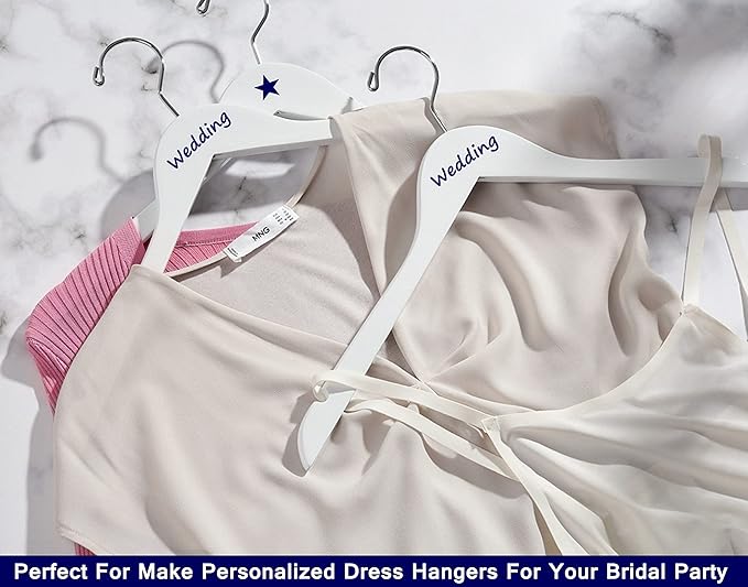 Amber Home 10 Pack White Wooden Hangers, White Wood Shirt Hangers with Notches for Dress, Clothes Hangers for Jacket, Coat, Bridal (White, 10)