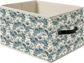 Blue and White Chinoiserie Botanical Dachshund Storage Bin Box with Handles, French Country Weiner Doxie Dog Foldable Organizer Basket Toybox for Home Bedroom Bathroom Clothes Toys Books
