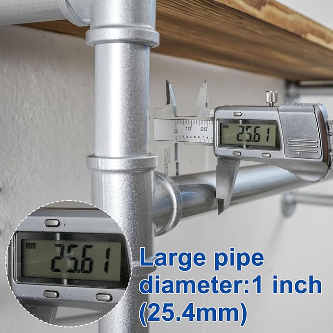 WEBI Wall Mounted Clothes Rack with Shelf,36" Industrial Pipe Clothing Rack with Shelf with Hanging Rod,Heavy Duty Iron Garment Rack Bar,Retail Display Clothes Rod for Laundry Room,Closet,Silver
