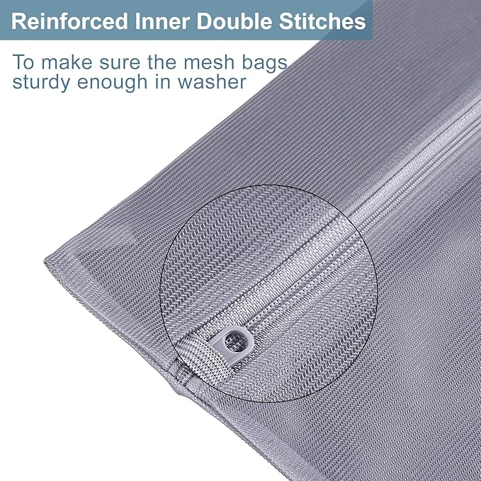 4 pack Mesh Laundry Bags,Mesh Wash Bags,Lingerie Bags for Washing Delicates,12 x 16 Inches lingerie bags for Laundry, Travel Storage Organize Bag for Cotton Clothes,Sheet, Shoes(BLACK)