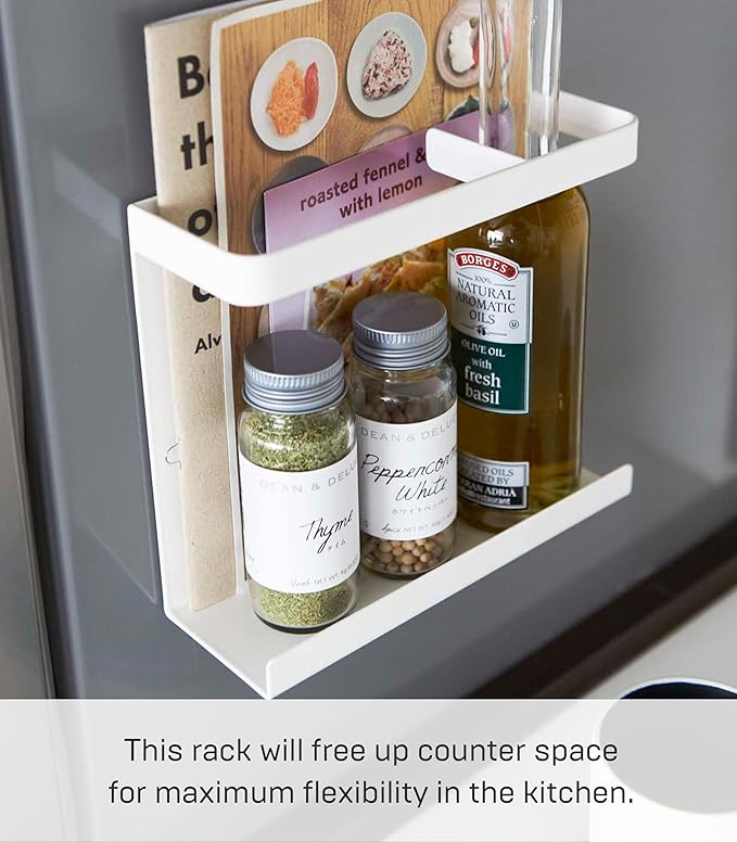 YAMAZAKI Home Plate Magnet Wrap Or Aluminim Foil Holder - Kitchen Storage, Magnetic Organizer - Steel