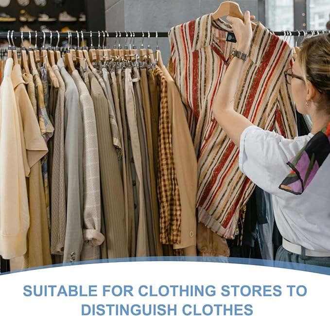 PATIKIL 300 Pcs Clothes Hanger Markers XL Fit Rod Garment Size Tag Hanger Clips Round Color Coding Label for Clothing, Black