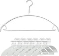 Mawa by Reston Lloyd Non Slip Metal Clothing Hanger, Smooth Shoulder Support with Skirk Hooks/Pant Bar, Model 42-U, White
