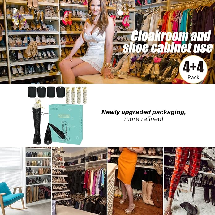 Boot Shapers for Tall Boots Women,Boot Trees Cedar Freshner,Inserts Boots Support for Women 100% Cedar Wooden Sachets Bags
