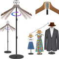 2 Pack T Shirt Display Stand 19-44.5 Inch with Hat Rack, Height Adjustable for Long Short Clothes Dress,Display Mannequin for Store, Closet, Photoshoot, Exhibition, Vendors Shop, Parties(Brown,2 Pack)