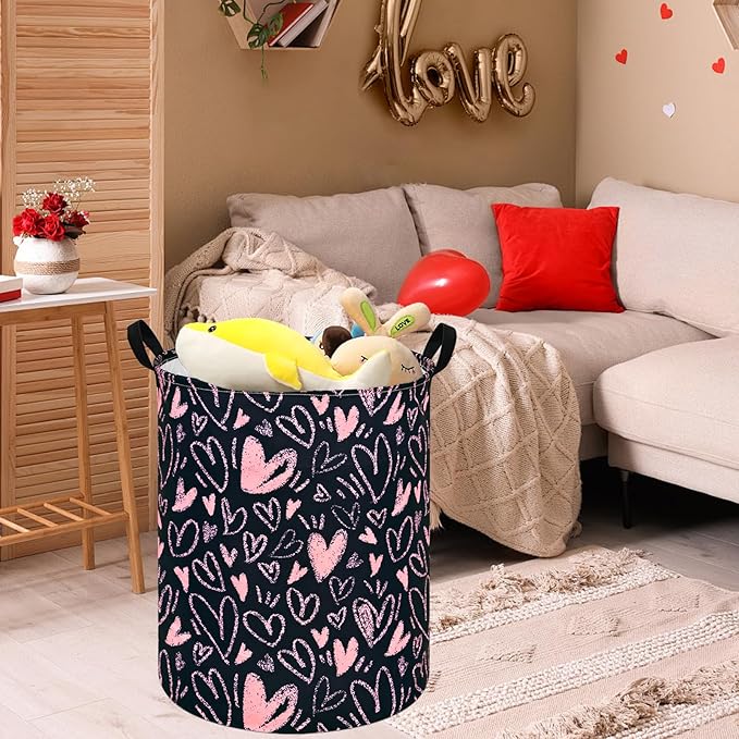 Girls Room Storage Basket Decor Organizer Bins Kids Hamper Storage Bins Toy Box Women Laundry Basket Large Canvas Collapsible Chest for Home/Dorm/Kitchen/Pet/Office/Closet/Shelf/Gift Baskets