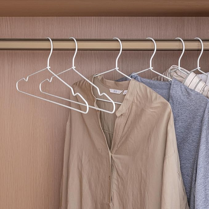 StorageWorks 4mm Super Thick Metal Wire Hangers, Heavy Duty Stainless Steel Clothes Hangers for Coats, Shirts Jackets, Pants, Suits, Space Saving White Hangers for Closet, 20 Pack