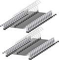 30 Pack Pants Hangers with Clips, 12 Inch Adjustable Skirt Hangers for Women, Black Metal Non-Slip Toursers Skirt Hanger Heavy Duty Space Saving Clothes Hanger for Shorts Jeans Coat