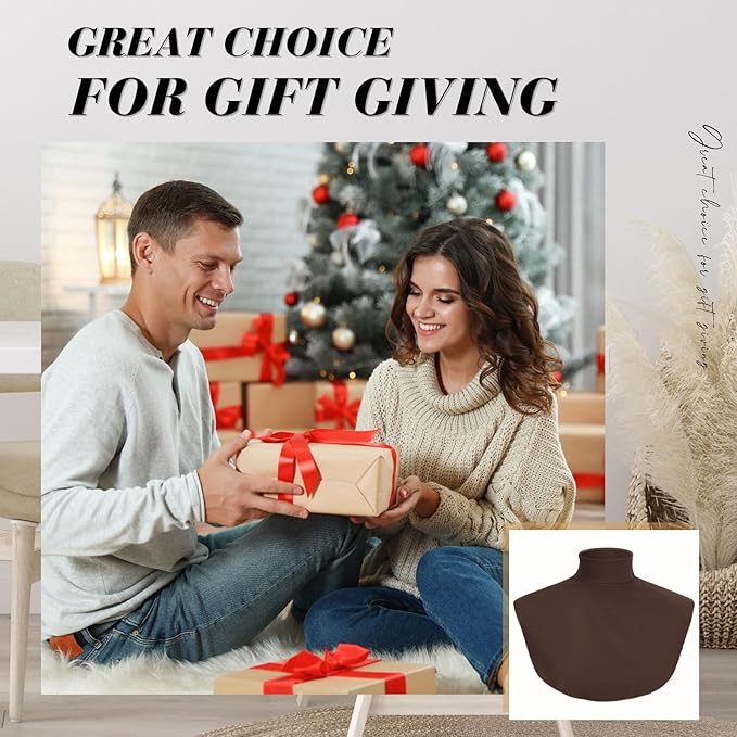 Turtleneck Dickey Extra Large Fake Collar Detachable Dickey Collar Half Mock Turtleneck for Men Women