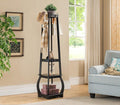 Kings Brand Furniture Entryway Coat Rack with Storage Shelves & Drawer, Black