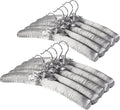 Grey Satin Padded Sweater Hangers 10 Pack, Blouse Hanger with Thick & Soft Foam for Bridal Wedding Dress Lingerie, Smooth Silk Covered Shirt Hanger Without Shoulder Bump