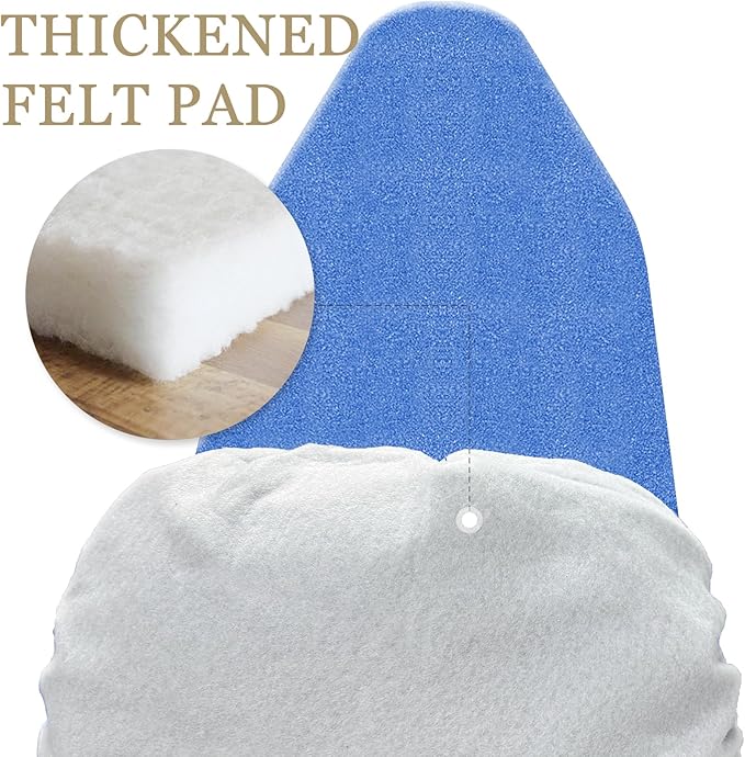 Ironing Board Cover and Pad, 15 x 54 Inch Standard Size, Extra Thick Padding, Silicone Coated Surface, Scorch and Stain Resistant, Elastic Edges, Adjustable Fastener. (Blue, 15＂× 54＂)