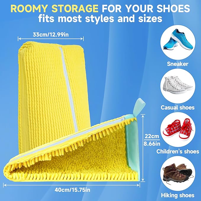 ShoeShaped Shoe Washing Machine Bag for Washer and Dryer, 2 Pack, Reusable Laundry Shoe Bag, Shoe Cleaning Bags for Sneakers, Tennis and Various Shoes Types With Self-locking Zipper