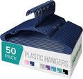 NEATERIZE Clothes Hangers Plastic 50 Pack for Adults - Plastic Hangers, The Perfect Coat Hanger and Space Saving Clothes Hangers for Closet, Percheros Ganchos para Colgar Ropa Hangars - Navy Hangers