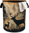 Forest Deer Laundry Basket Laundry Hamper With Handles Collapsible Laundry Baskets Storage Basket For Room Bathroom Bedroom Decor