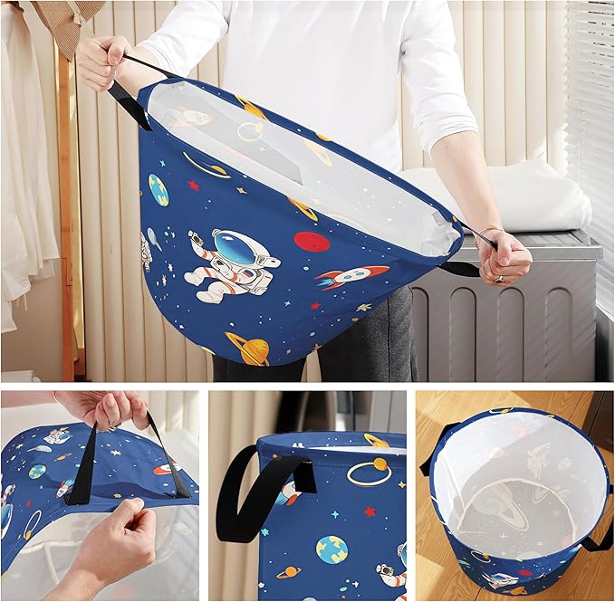 Clothes Blankets Towel and Toy Storage Bag for Bedroom,Laundry Basket With Handles,Dirty Clothes Hamper For Bathroom,Living Room Closet Organizer