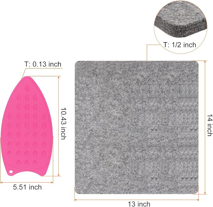 HARFINGTON Wool Pressing Mat 14" x 13" Wool Ironing Pad Sewing Notions for Crafts Quilter Quilting