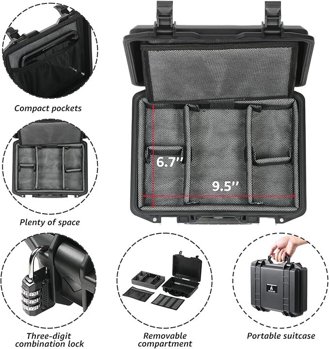 Smell Proof Box, Large Airtight Storage Box with Combination Lock – Waterproof & Durable Smell Proof Container for Travel & Home, Great Gift Choice