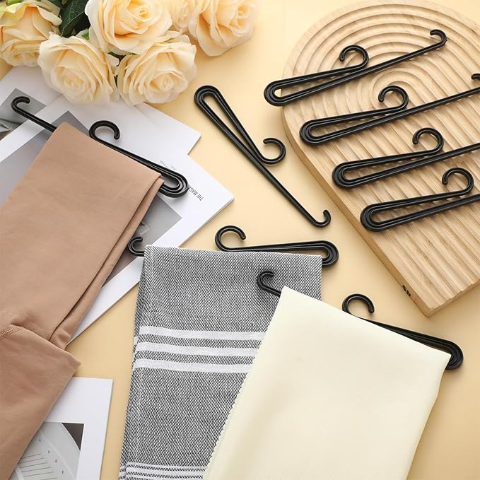 100 Pcs Plastic Scarf Hanger with Curved Bar 7.9" Scarf Display Hooks Hangers Retail Scarf Hanger Black Short Neck Hangers for Boutiques Shops and Vendor Shows Scarf Tights Leggings
