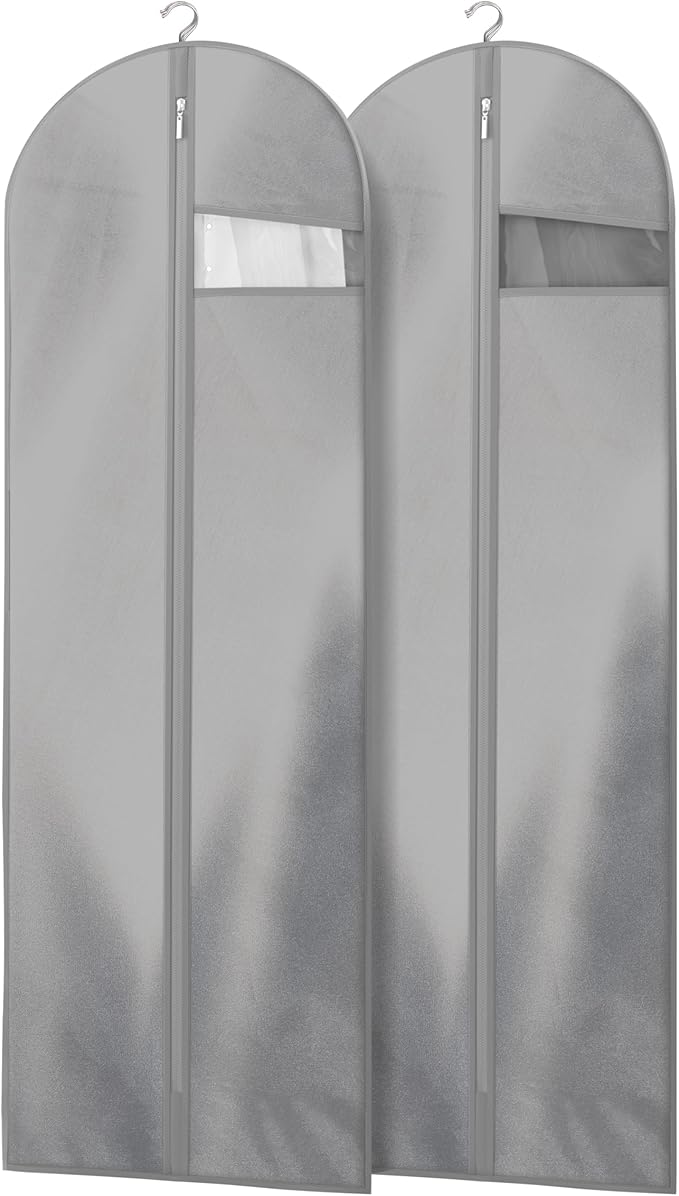 Garment Bags for Travel and Closet Storage with Zipper, 65'' Long Dress Bag for Gowns Long