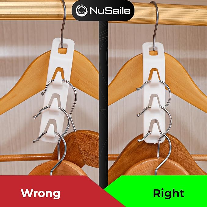 3 Hook Clothes Hanger Connector Hooks - Sturdy Plastic Space Saving Hanger Holders - Vertical Closet Hangers with 3 Hooks - Cascading Clothes Hangers - Vertical Closet Organizer - 12 pc