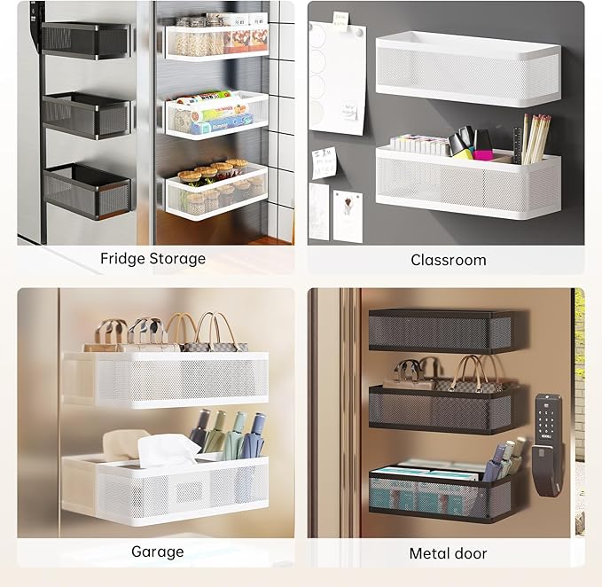 Magnetic Shelf for Washing Machine & Fridge, White, L11in*W4.9in*H3.9in, 16.5 lbs Capacity