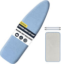 Ironing Board Cover and Pad 15"x54" Extra Thick Natural Cotton, Scorch and Stain Resistant Padding, Standard Size Iron Board Cover with Fasteners Heavy Duty Elastic Edge, Heatproof Blue